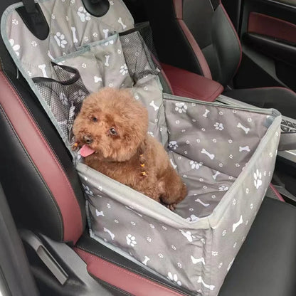 Dog Car Seat with Storage Pockets,Travel Dog Car Seat Cover Folding Hammock Dog Car Seat Basket for Small Medium Dogs